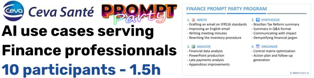 Prompt Party Ceva Santé : cas d'usage de l'IA pour les professionnels de la finance, 10 participants