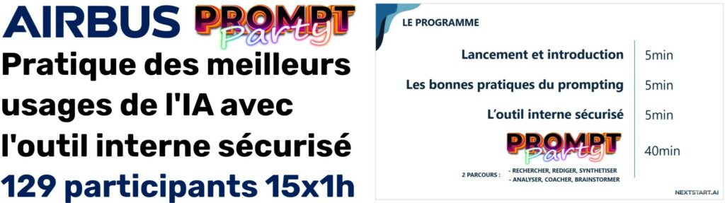 Prompt Party Airbus : pratique des meilleurs usages de l'IA avec l'outil interne sécurisé, 129 participants