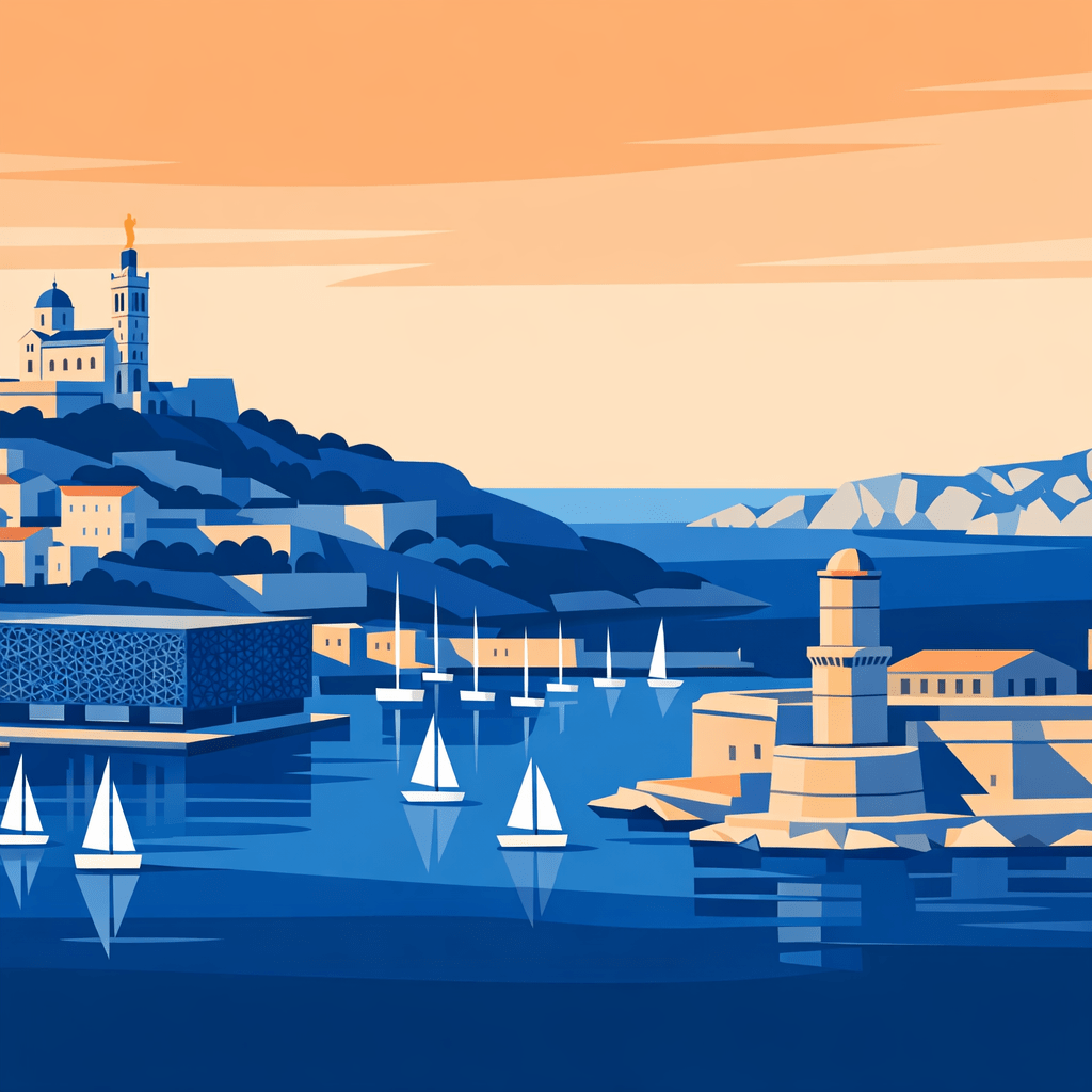 Illustration de Marseille : Notre-Dame de la Garde, Vieux-Port, Mucem et Méditerranée