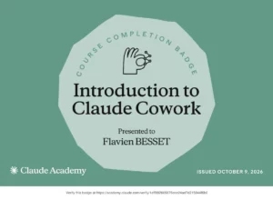 Badge Introduction to Claude Cowork délivré par Claude Academy
